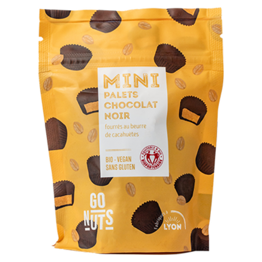 Go Nuts -- Mini palets chocolat noir fourrage beurre de cacahuètes bio - 120 g